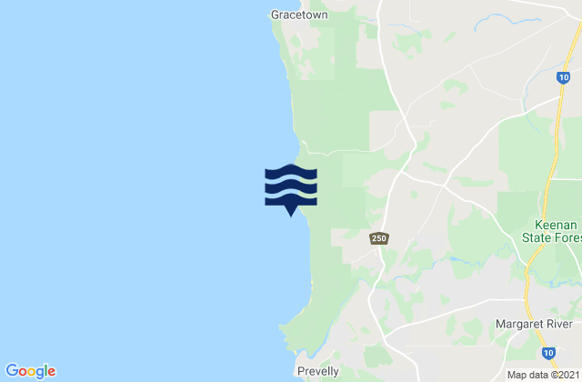 Carte des horaires des marées pour Gnoocardup Beach, Australia