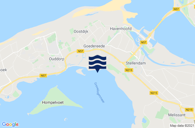 Carte des horaires des marées pour Goedereede, Netherlands