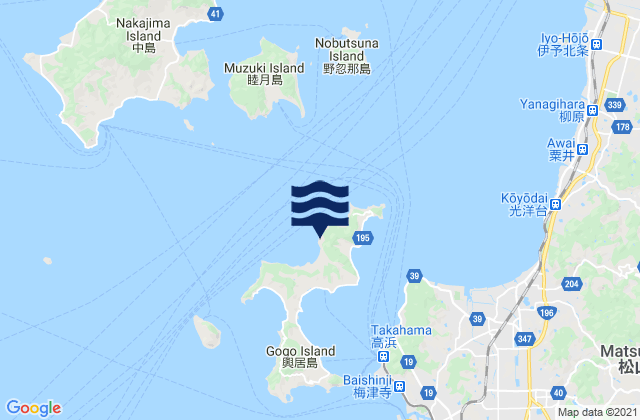 Carte des horaires des marées pour Gogo Sima, Japan