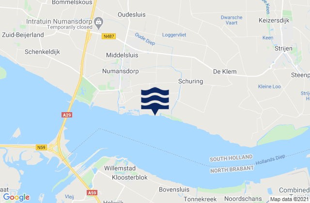 Carte des horaires des marées pour Goidschalxoord, Netherlands