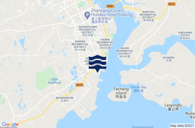 Carte des horaires des marées pour Gongnong, China