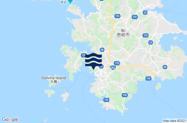 Carte des horaires des marées pour Gono Ura Iki Shima, Japan