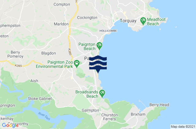 Carte des horaires des marées pour Goodrington Sands Beach, United Kingdom