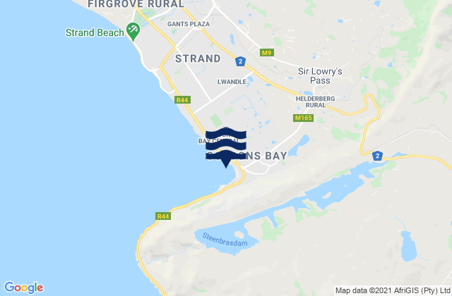 Carte des horaires des marées pour Gordon's Bay, South Africa