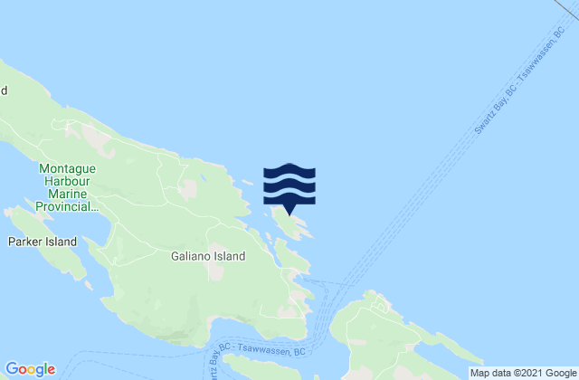 Carte des horaires des marées pour Gossip Island, Canada