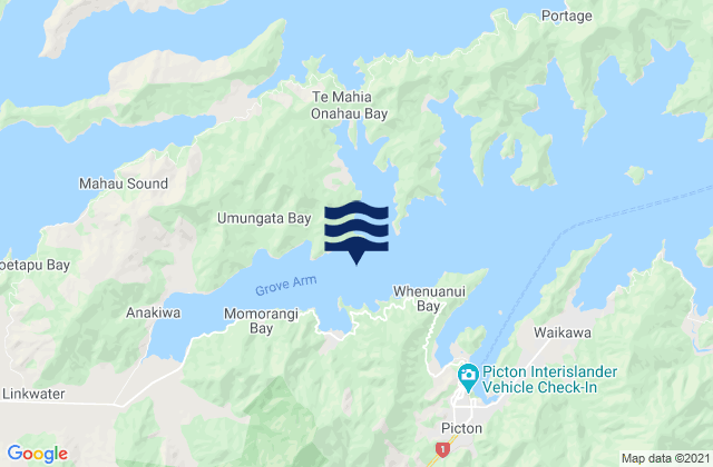 Carte des horaires des marées pour Governors Bay, New Zealand