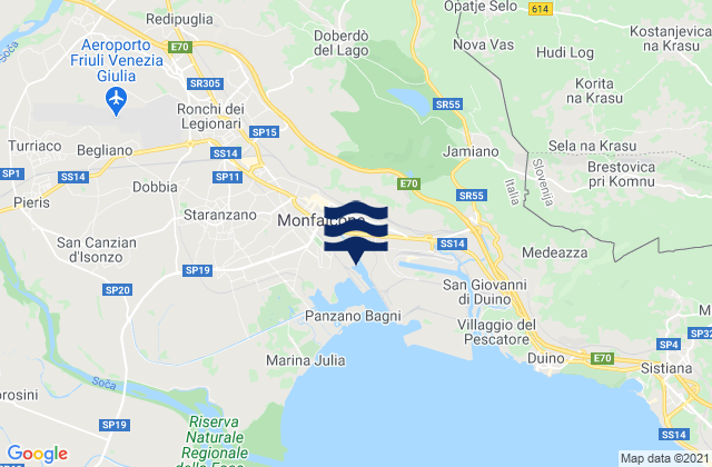 Carte des horaires des marées pour Gradisca d'Isonzo, Italy