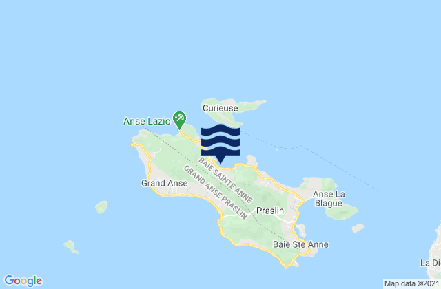Carte des horaires des marées pour Grand Anse Praslin, Seychelles