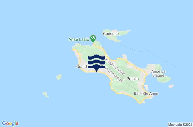 Carte des horaires des marées pour Grande Anse, Seychelles