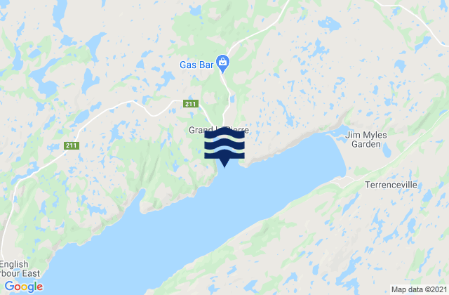 Carte des horaires des marées pour Grande le Pierre Harbour, Canada