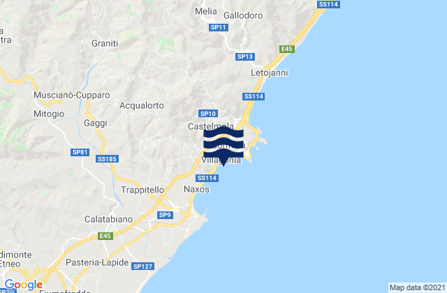 Carte des horaires des marées pour Graniti, Italy