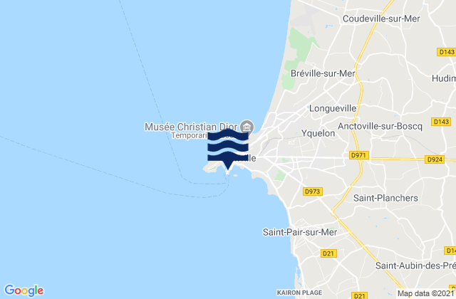 Carte des horaires des marées pour Granville Port, France
