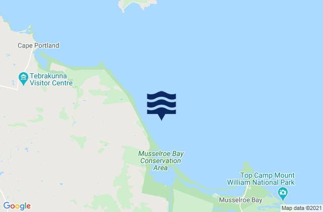 Carte des horaires des marées pour Great Musselroe Bay, Australia