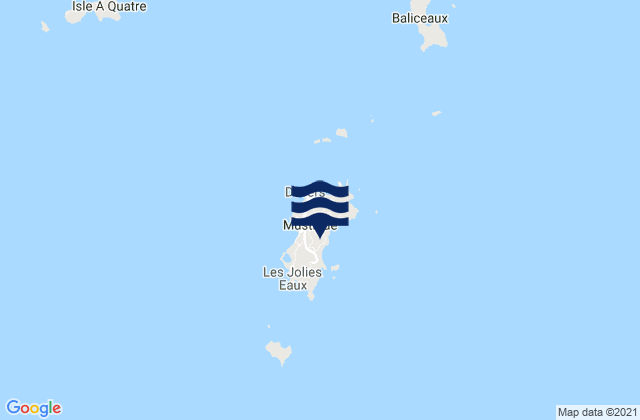 Carte des horaires des marées pour Grenadines, Saint Vincent and the Grenadines