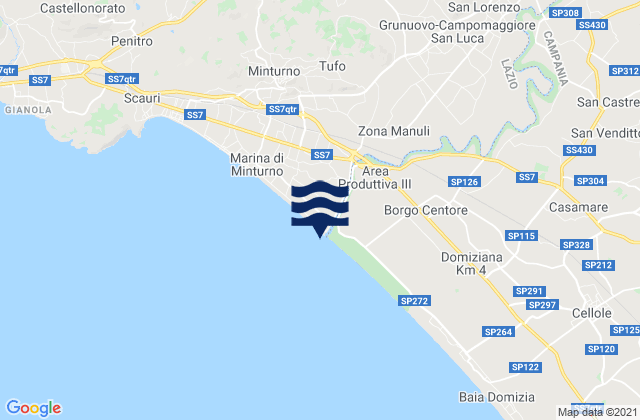 Carte des horaires des marées pour Grunuovo-Campomaggiore San Luca, Italy