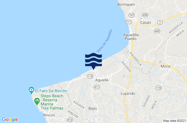 Carte des horaires des marées pour Guaniquilla Barrio, Puerto Rico