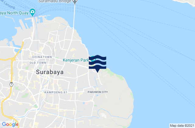 Carte des horaires des marées pour Gubengairlangga, Indonesia