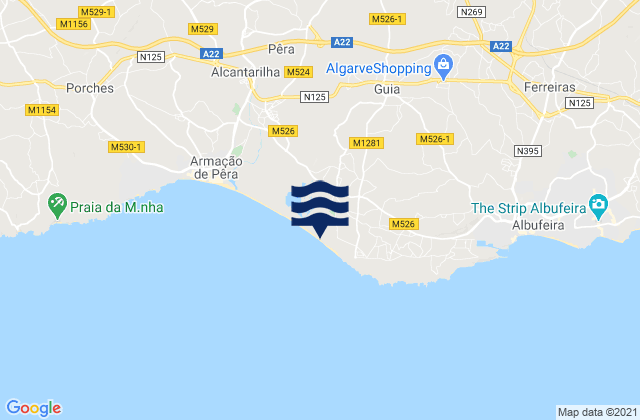 Carte des horaires des marées pour Guia, Portugal