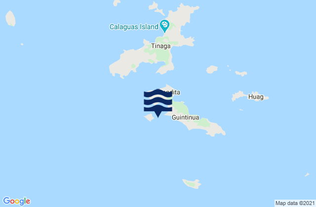 Carte des horaires des marées pour Guintinua Island (Calagua Islands), Philippines