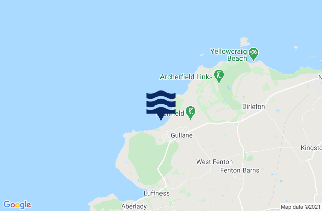 Carte des horaires des marées pour Gullane Beach, United Kingdom