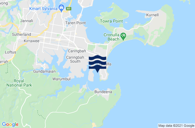 Carte des horaires des marées pour Gunnamatta Bay, Australia