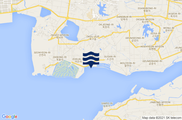 Carte des horaires des marées pour Gunsan-si, South Korea
