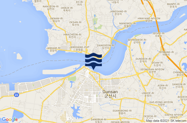 Carte des horaires des marées pour Gunsan, South Korea