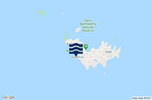 Carte des horaires des marées pour Gustavia (Saint Barthelemy), U.S. Virgin Islands
