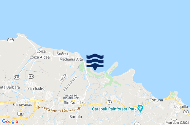 Carte des horaires des marées pour Guzmán Abajo Barrio, Puerto Rico