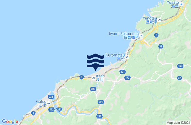 Carte des horaires des marées pour Gōtsu Shi, Japan