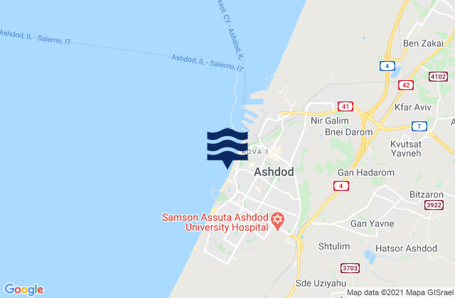Carte des horaires des marées pour Ha Golshim, Israel