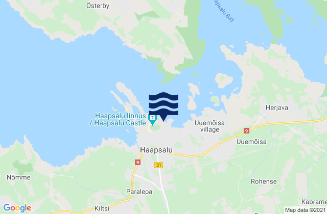 Carte des horaires des marées pour Haapsalu, Estonia