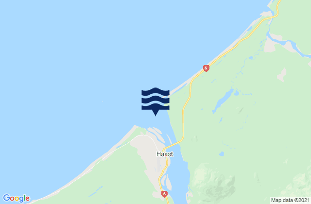 Carte des horaires des marées pour Haast River Entrance, New Zealand
