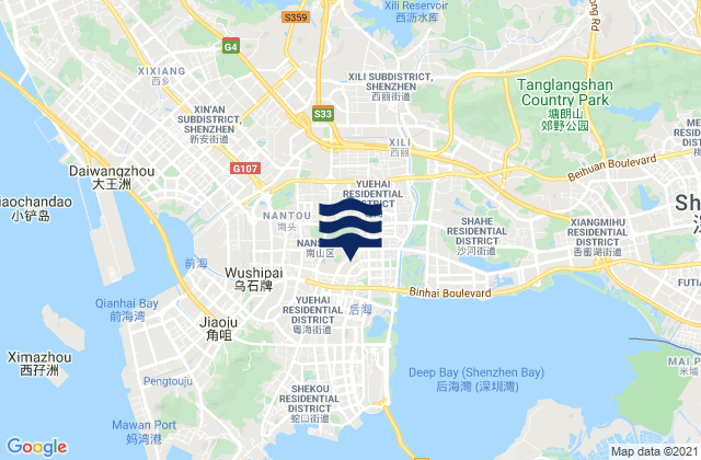 Carte des horaires des marées pour Haikuotiankong, China