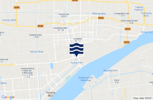 Carte des horaires des marées pour Haimen, China