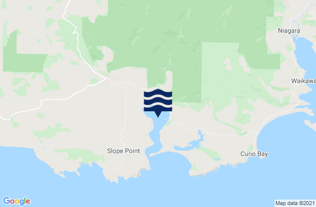 Carte des horaires des marées pour Haldane Estuary, New Zealand