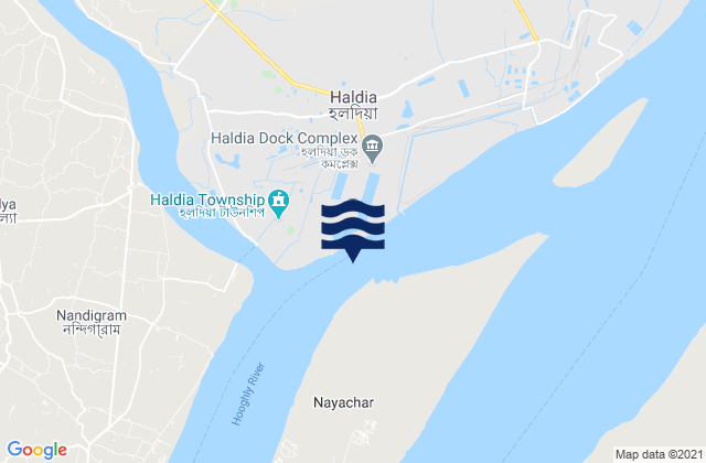 Carte des horaires des marées pour Haldia, India
