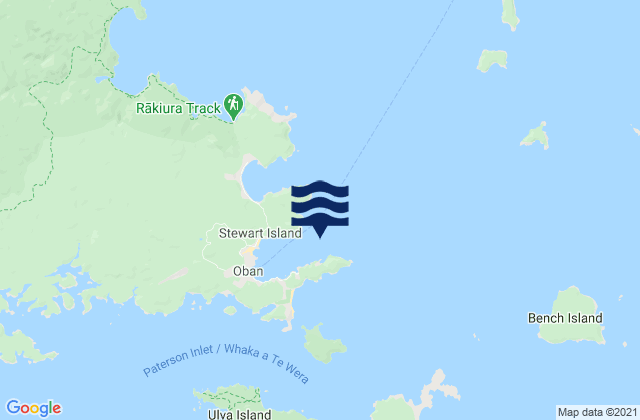 Carte des horaires des marées pour Half Moon Bay, New Zealand