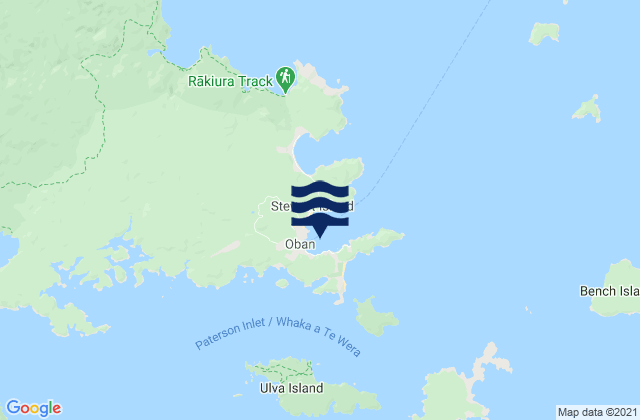 Carte des horaires des marées pour Halfmoon Bay, New Zealand