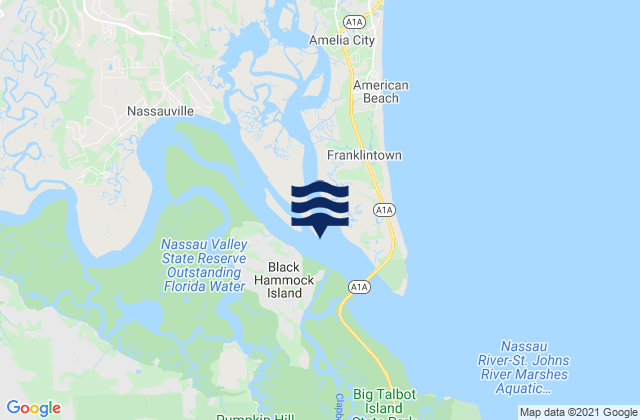 Carte des horaires des marées pour Halfmoon Island, United States