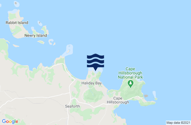 Carte des horaires des marées pour Haliday Bay, Australia