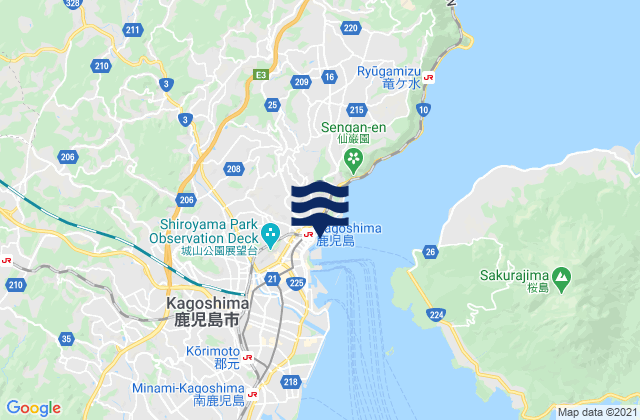 Carte des horaires des marées pour Hamamachi, Japan