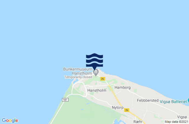 Carte des horaires des marées pour Hanstholm, Denmark