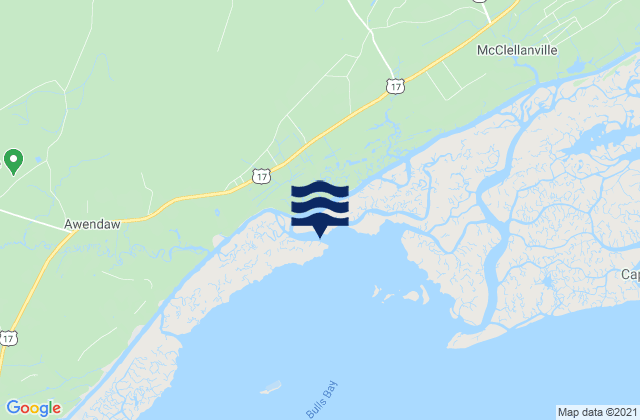 Carte des horaires des marées pour Harbor River Entrance, United States