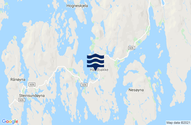 Carte des horaires des marées pour Hardbakke, Norway
