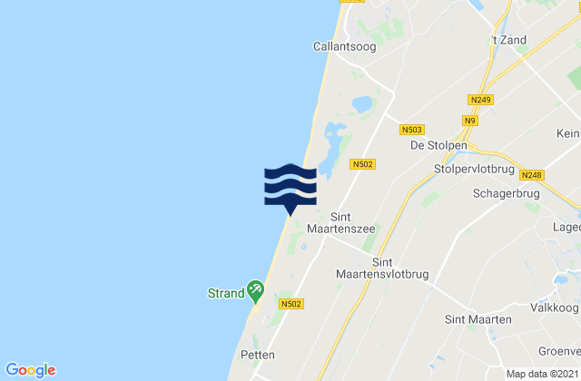 Carte des horaires des marées pour Harenkarspel, Netherlands