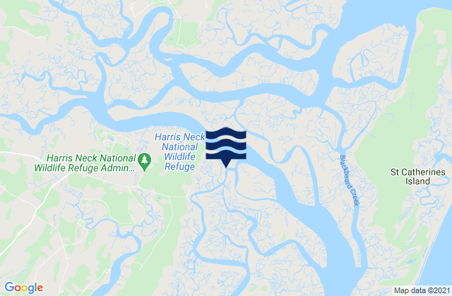 Carte des horaires des marées pour Harris Neck (Barbour Island River), United States