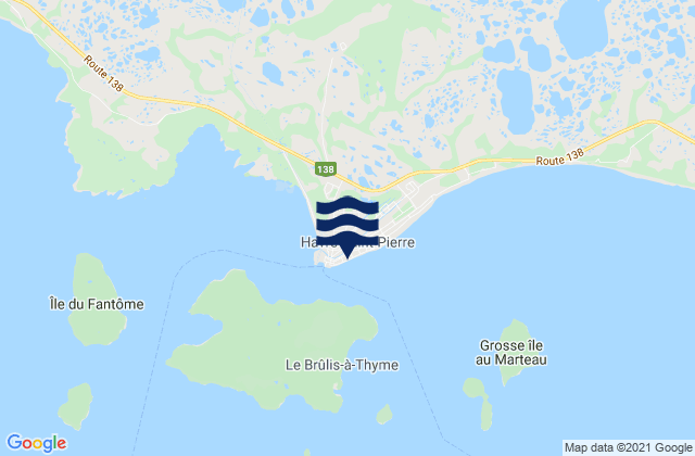 Carte des horaires des marées pour Havre-Saint-Pierre, Canada