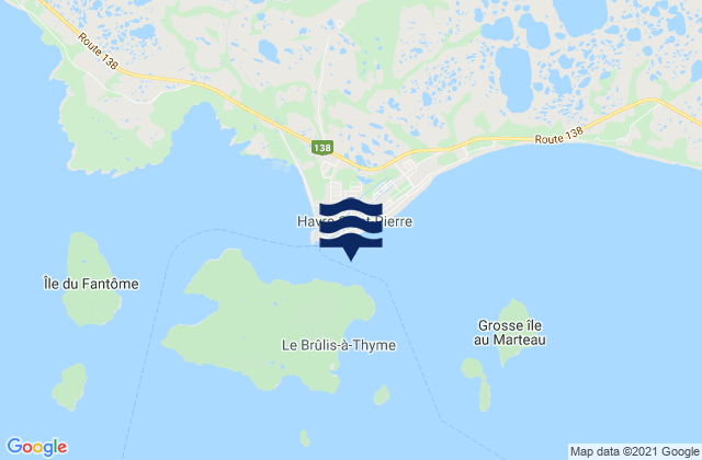 Carte des horaires des marées pour Havre-St-Pierre, Canada