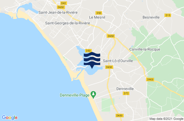 Carte des horaires des marées pour Havre de Portbail, France